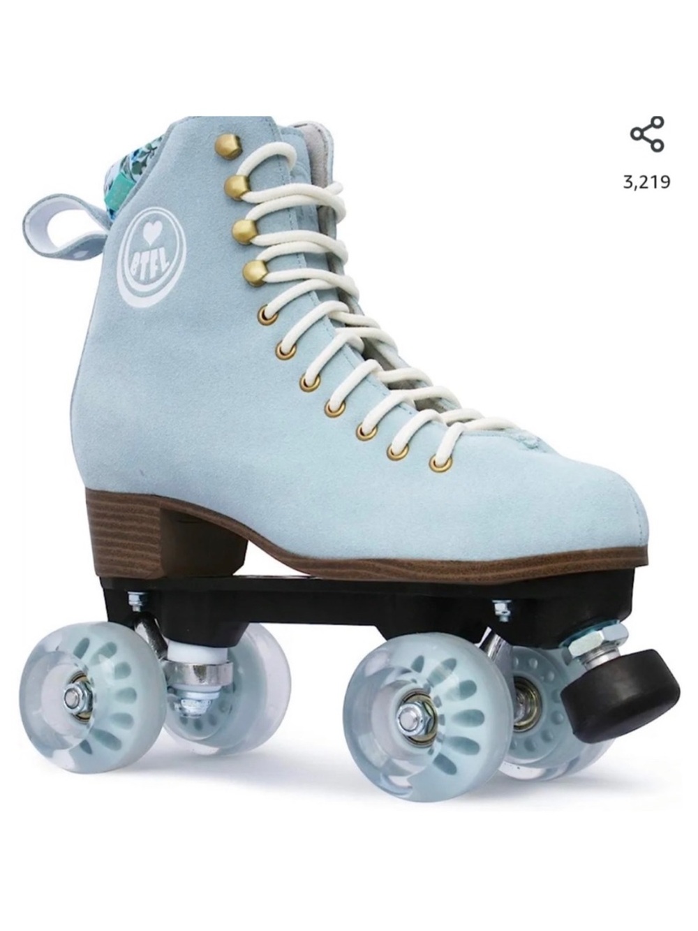 BTFL  Like New women’s teal suede roller derby skates Sz 11